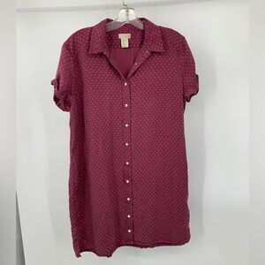 Levi’s | Burgundy Polka Dot Shirt dress | XL